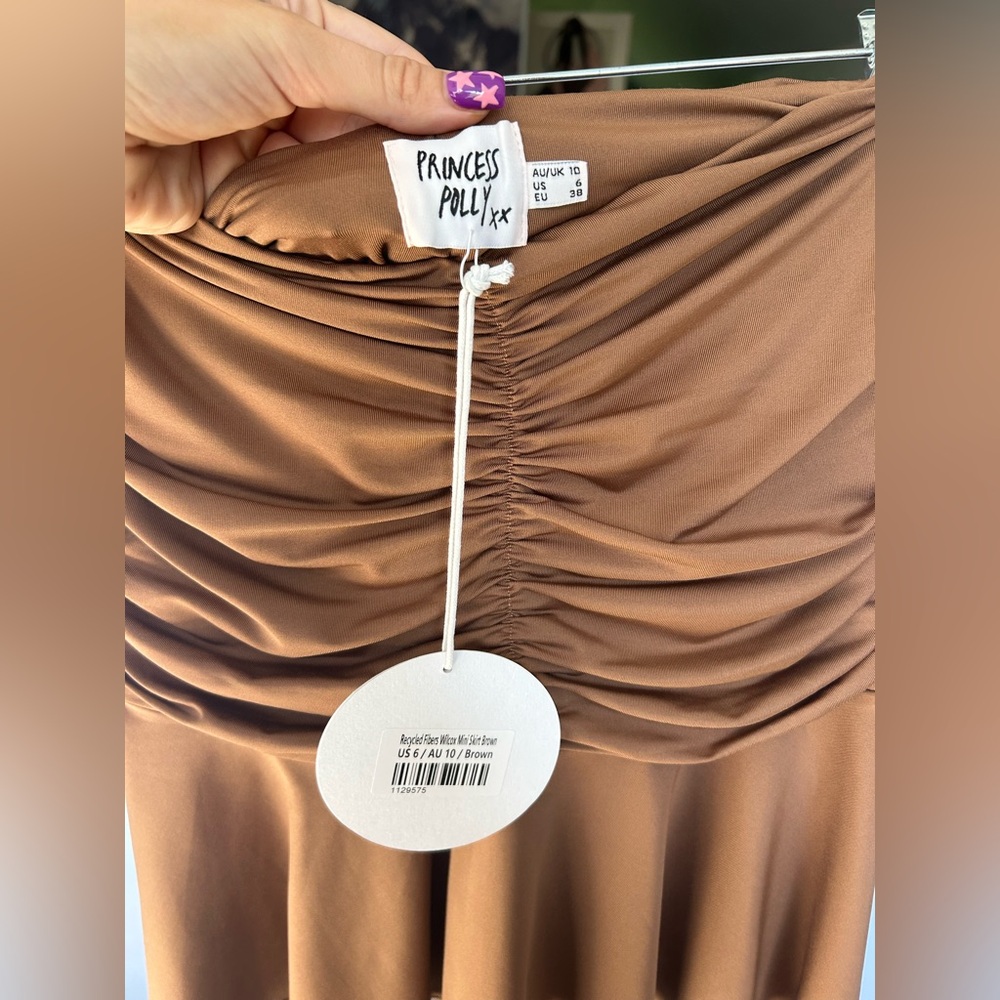 NWT Princess Polly Wilcox Mini Skirt Brown - Picture 8 of 13